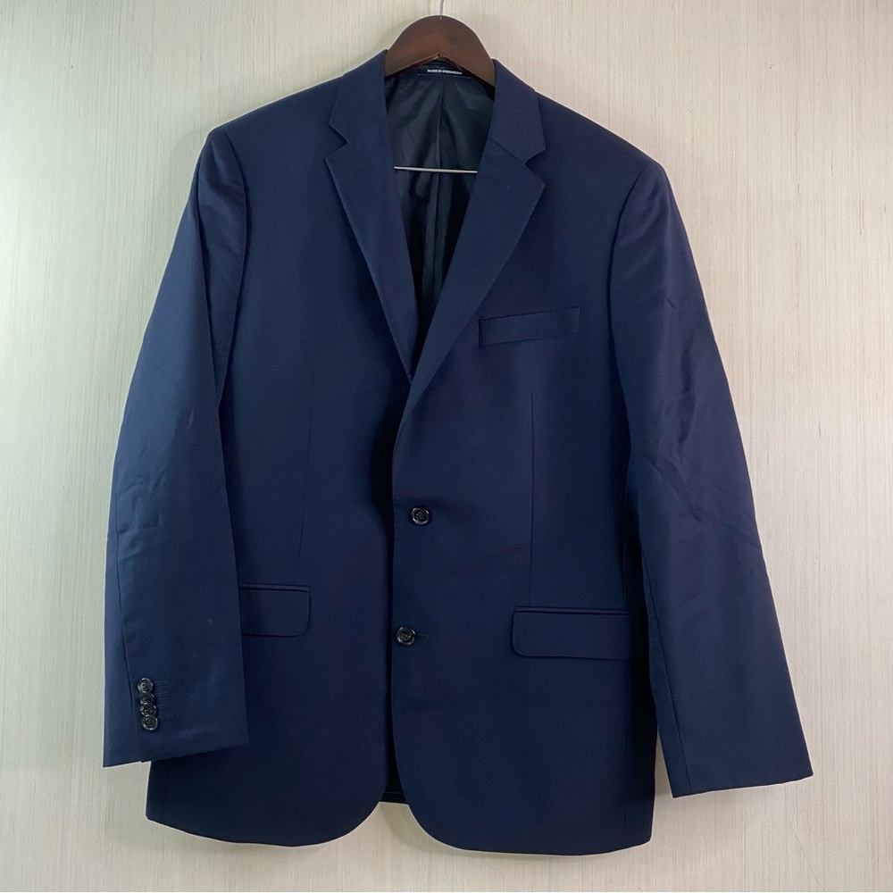 Lauren Ralph Lauren Black Label Slim Fit 100% Wool Two Button Blazer Navy 43R